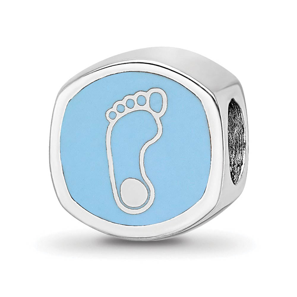 Alternate view of the Sterling Silver Rhodium Plated U. of N. Carolina Enamel Cushion Bead by The Black Bow Jewelry Co.