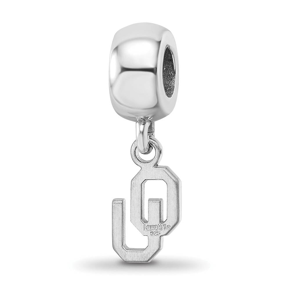 Alternate view of the Sterling Silver Rhodium Plated U. of Oklahoma XS Dangle Bead Charm by The Black Bow Jewelry Co.
