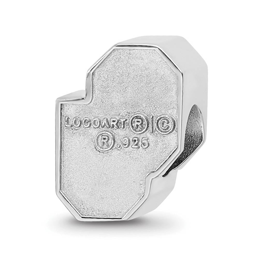 Alternate view of the Sterling Silver Rhodium Plated U of Oklahoma 1-Sided Enamel Bead Charm by The Black Bow Jewelry Co.