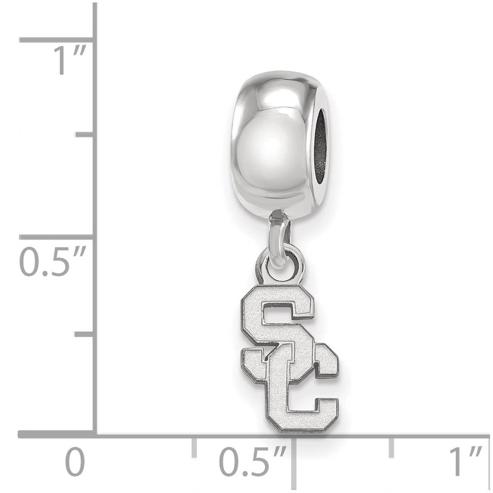 Alternate view of the Sterling Silver Rhodium Plated U of Southern Calif XS Dangle Bead by The Black Bow Jewelry Co.