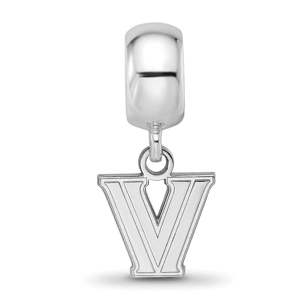 Alternate view of the Sterling Silver Rhodium Plated Villanova Univ. XS Dangle Bead Charm by The Black Bow Jewelry Co.