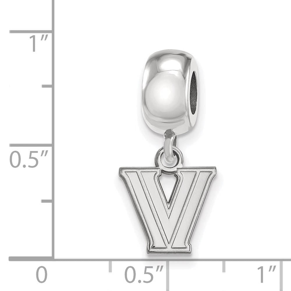 Alternate view of the Sterling Silver Rhodium Plated Villanova Univ. XS Dangle Bead Charm by The Black Bow Jewelry Co.