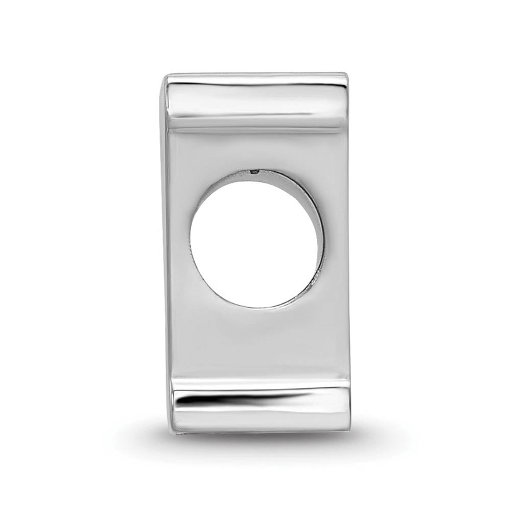 Alternate view of the Sterling Silver Rhodium Plated Villanova University Enamel Bead Charm by The Black Bow Jewelry Co.