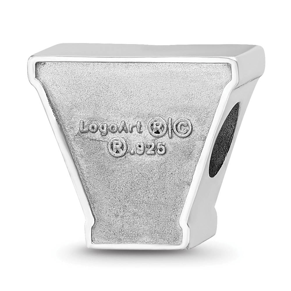 Alternate view of the Sterling Silver Rhodium Plated Villanova University Enamel Bead Charm by The Black Bow Jewelry Co.