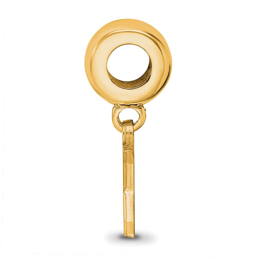 Alternate view of the 14K Yellow Gold Plated Sterling Silver Xavier Univ. XS Dangle Bead by The Black Bow Jewelry Co.