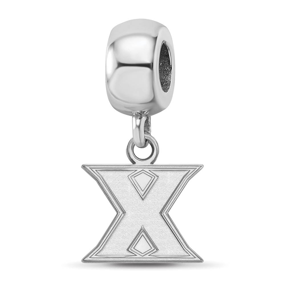 Sterling Silver Rhodium Plated Xavier University XS Dangle Bead Charm, Item B19076 by The Black Bow Jewelry Co.