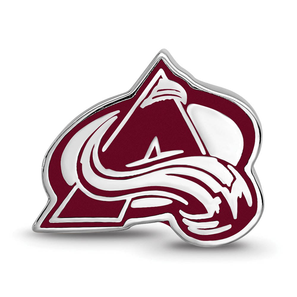 Alternate view of the Sterling Silver Rhodium Plated NHL Colorado Avalanche Enamel Bead by The Black Bow Jewelry Co.