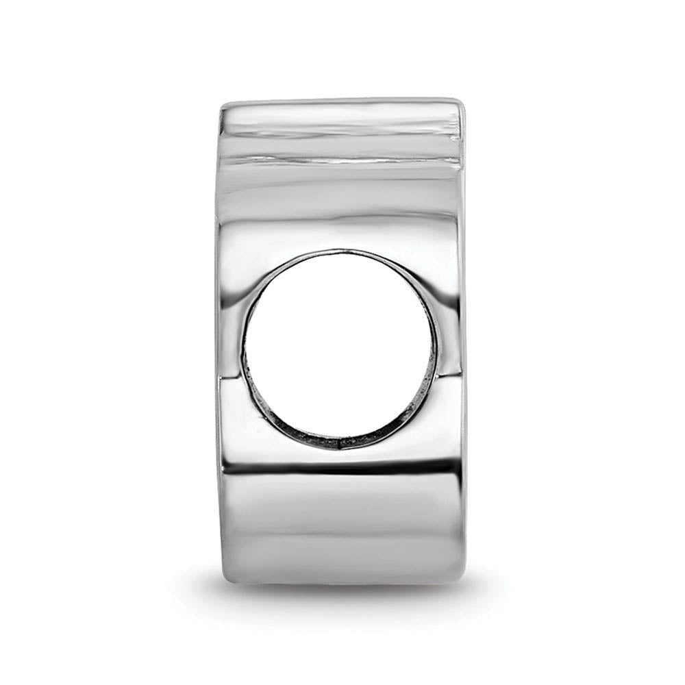 Alternate view of the Sterling Silver Rhodium Plated NHL Colorado Avalanche Enamel Bead by The Black Bow Jewelry Co.