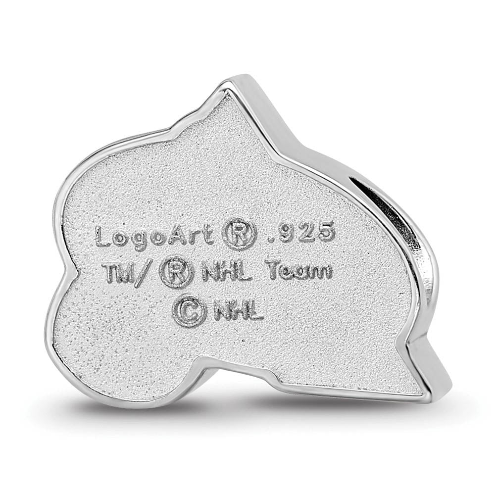 Alternate view of the Sterling Silver Rhodium Plated NHL Colorado Avalanche Enamel Bead by The Black Bow Jewelry Co.