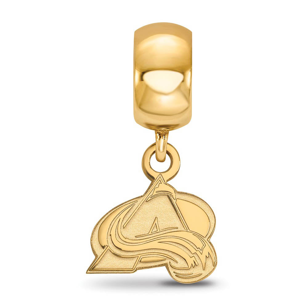 Alternate view of the 14K Yellow Gold Plated Sterling Silver NHL Avalanche XS Dangle Bead by The Black Bow Jewelry Co.