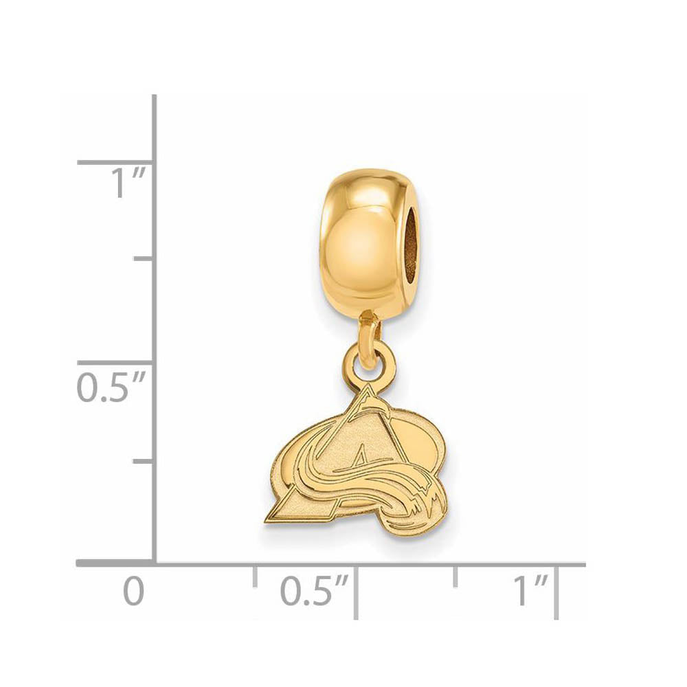 Alternate view of the 14K Yellow Gold Plated Sterling Silver NHL Avalanche XS Dangle Bead by The Black Bow Jewelry Co.