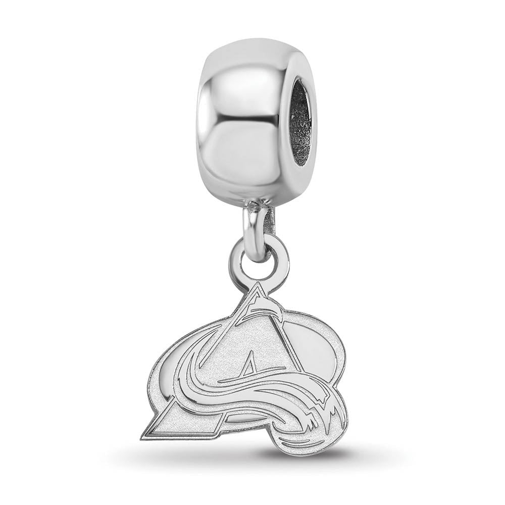 Sterling Silver Rhodium Plated NHL Avalanche XS Dangle Bead Charm, Item B19079 by The Black Bow Jewelry Co.
