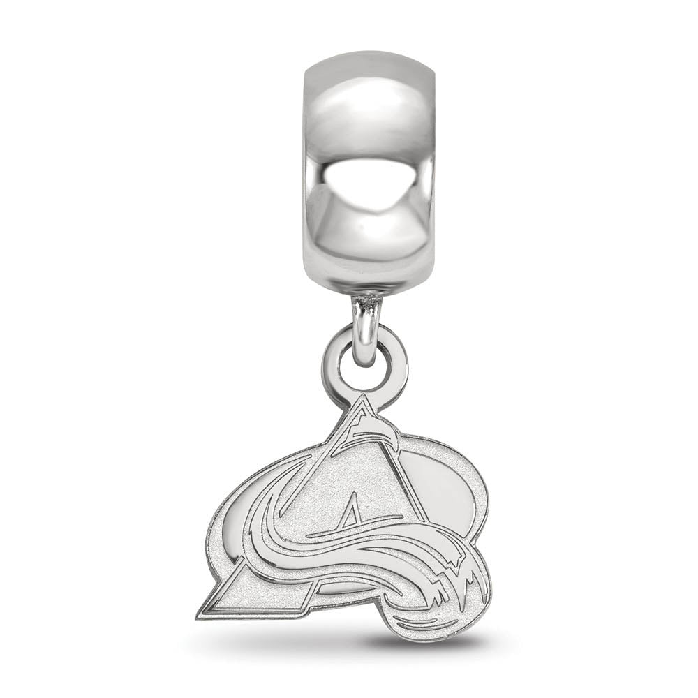 Alternate view of the Sterling Silver Rhodium Plated NHL Avalanche XS Dangle Bead Charm by The Black Bow Jewelry Co.
