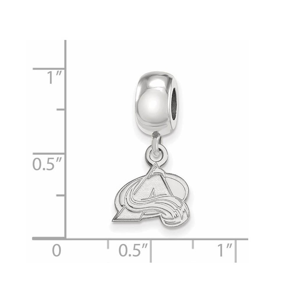 Alternate view of the Sterling Silver Rhodium Plated NHL Avalanche XS Dangle Bead Charm by The Black Bow Jewelry Co.