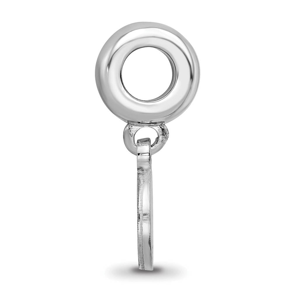 Alternate view of the Sterling Silver Rhodium Plated NHL Boston Bruins XS Dangle Bead Charm by The Black Bow Jewelry Co.