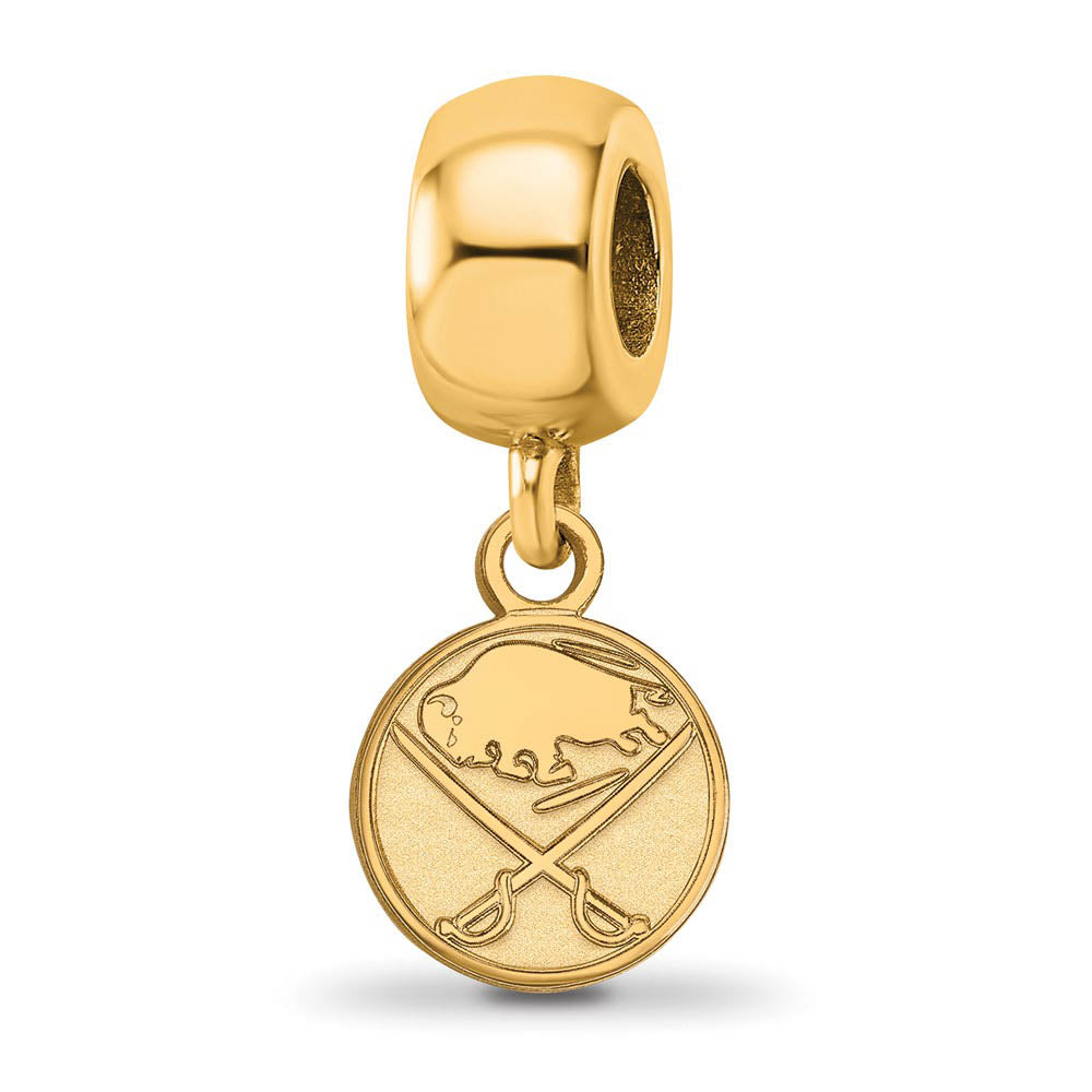 14KY Gold Plated Sterling Silver NHL Buffalo Sabres XS Dangle Bead, Item B19084 by The Black Bow Jewelry Co.