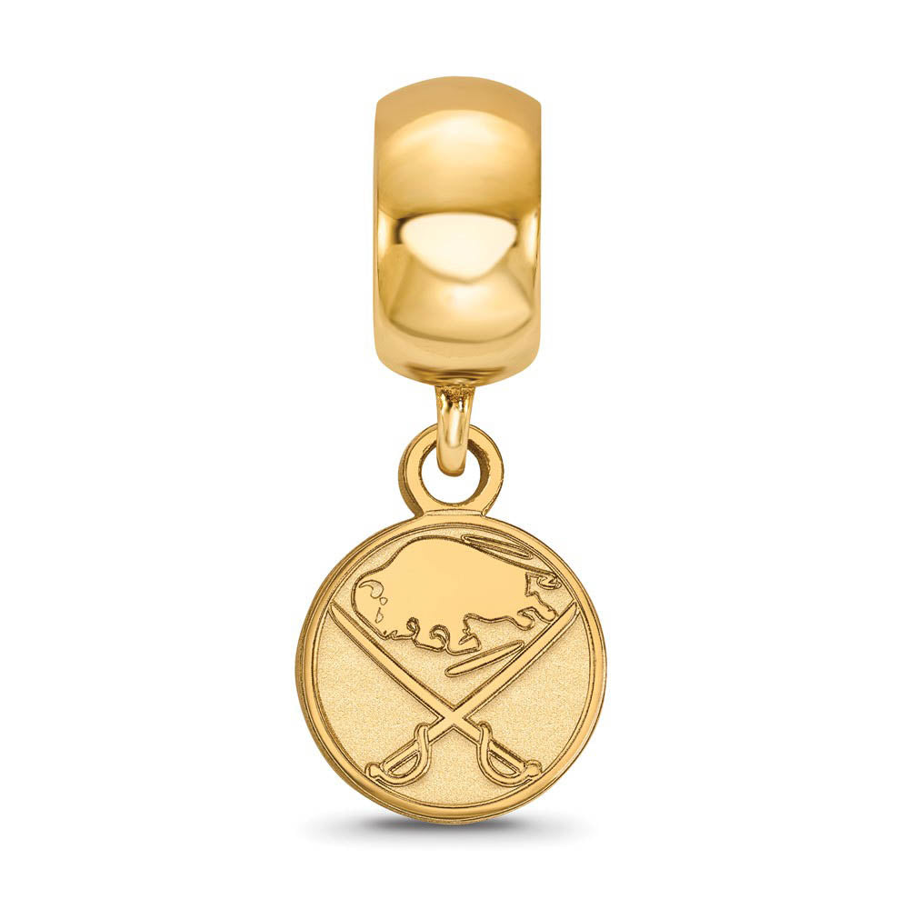Alternate view of the 14KY Gold Plated Sterling Silver NHL Buffalo Sabres XS Dangle Bead by The Black Bow Jewelry Co.
