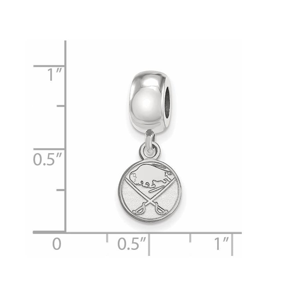 Alternate view of the Sterling Silver Rhodium Plated NHL Buffalo Sabres XS Dangle Bead Charm by The Black Bow Jewelry Co.
