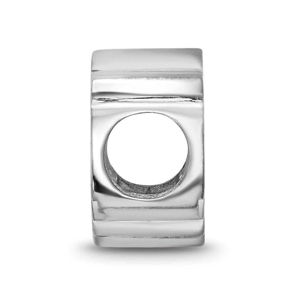 Alternate view of the Sterling Silver Rhodium Plated NHL Chicago Blackhawks Enamel Bead by The Black Bow Jewelry Co.