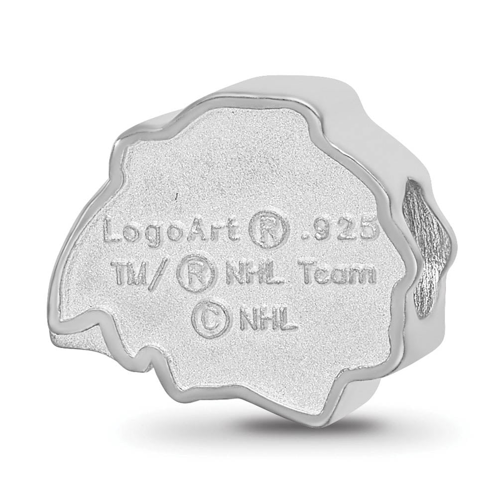 Alternate view of the Sterling Silver Rhodium Plated NHL Chicago Blackhawks Enamel Bead by The Black Bow Jewelry Co.