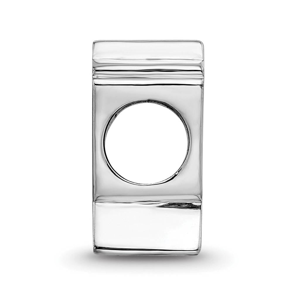 Alternate view of the Sterling Silver Rhodium Plated NHL Columbus Blue Jackets Enamel Bead by The Black Bow Jewelry Co.