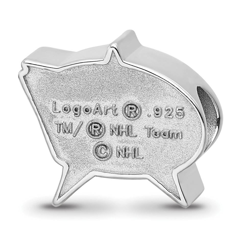 Alternate view of the Sterling Silver Rhodium Plated NHL Columbus Blue Jackets Enamel Bead by The Black Bow Jewelry Co.