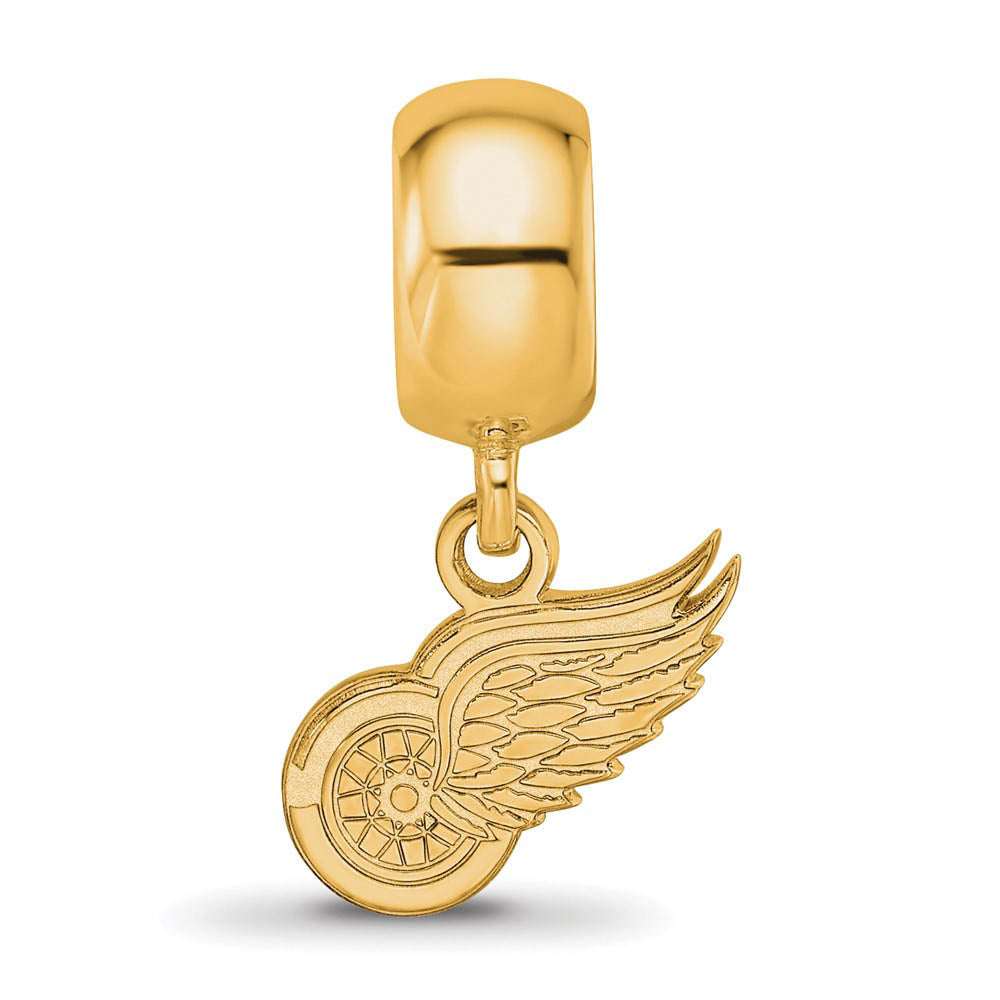 Alternate view of the 14KY Gold Plated Sterling Silver NHL Detroit Red Wings XS Dangle Bead by The Black Bow Jewelry Co.
