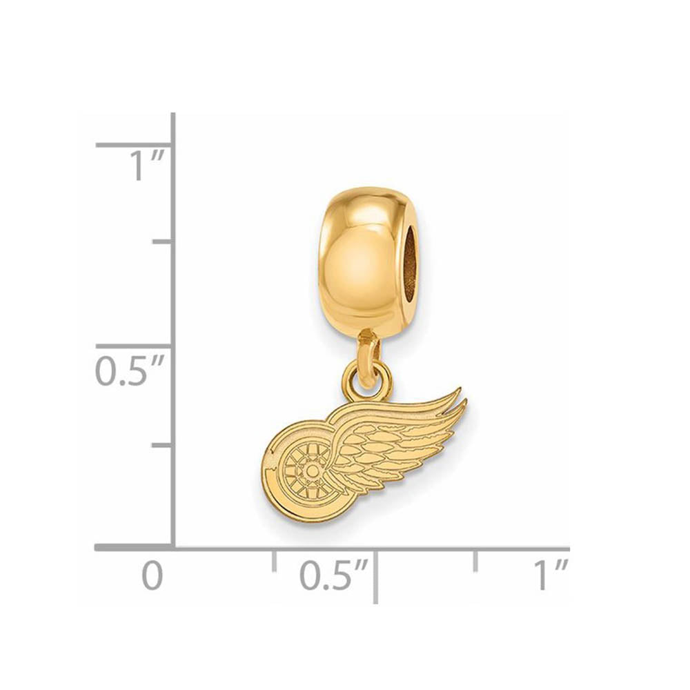 Alternate view of the 14KY Gold Plated Sterling Silver NHL Detroit Red Wings XS Dangle Bead by The Black Bow Jewelry Co.