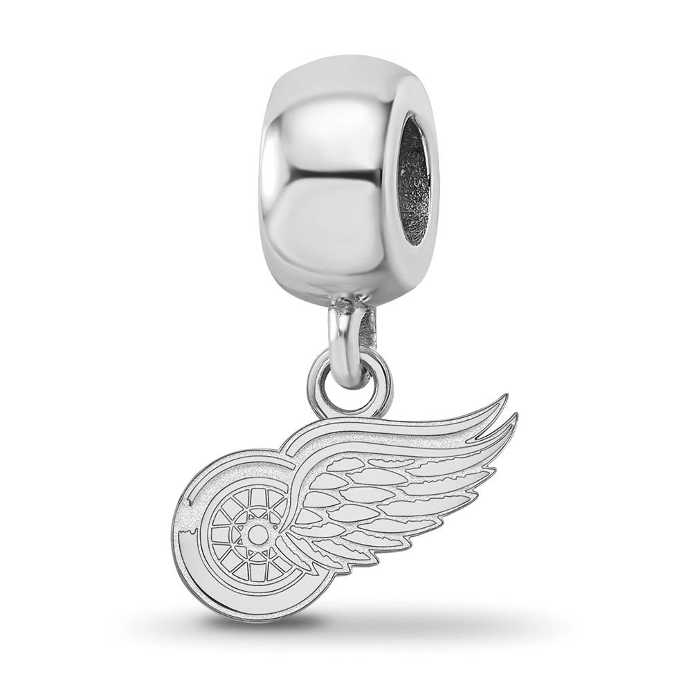 Sterling Silver Rhodium Plated NHL Detroit Red Wings XS Dangle Bead, Item B19093 by The Black Bow Jewelry Co.