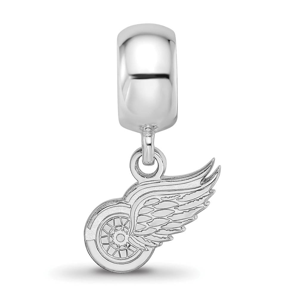 Alternate view of the Sterling Silver Rhodium Plated NHL Detroit Red Wings XS Dangle Bead by The Black Bow Jewelry Co.