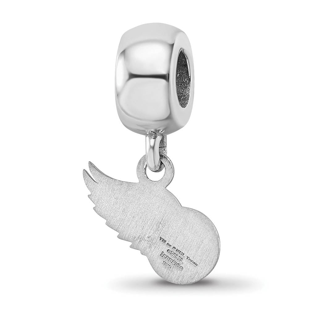 Alternate view of the Sterling Silver Rhodium Plated NHL Detroit Red Wings XS Dangle Bead by The Black Bow Jewelry Co.