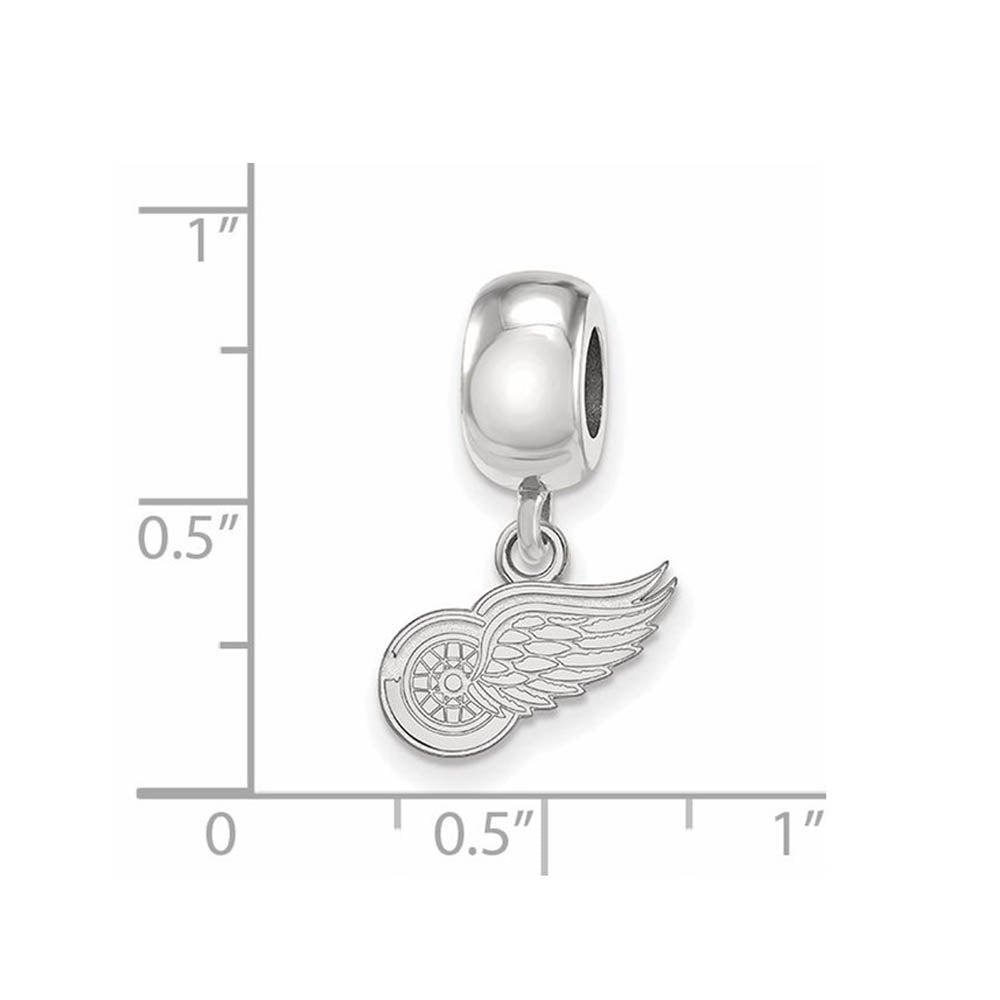 Alternate view of the Sterling Silver Rhodium Plated NHL Detroit Red Wings XS Dangle Bead by The Black Bow Jewelry Co.