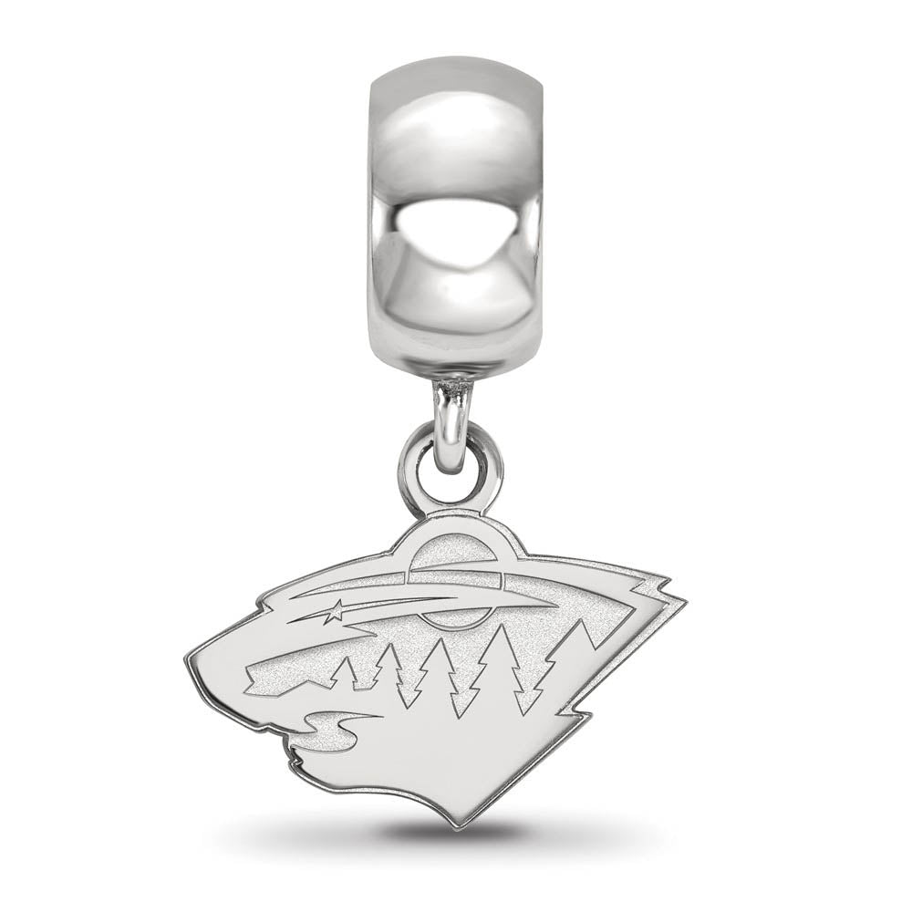 Alternate view of the Sterling Silver Rhodium Plated NHL Minnesota Wild XS Dangle Bead Charm by The Black Bow Jewelry Co.
