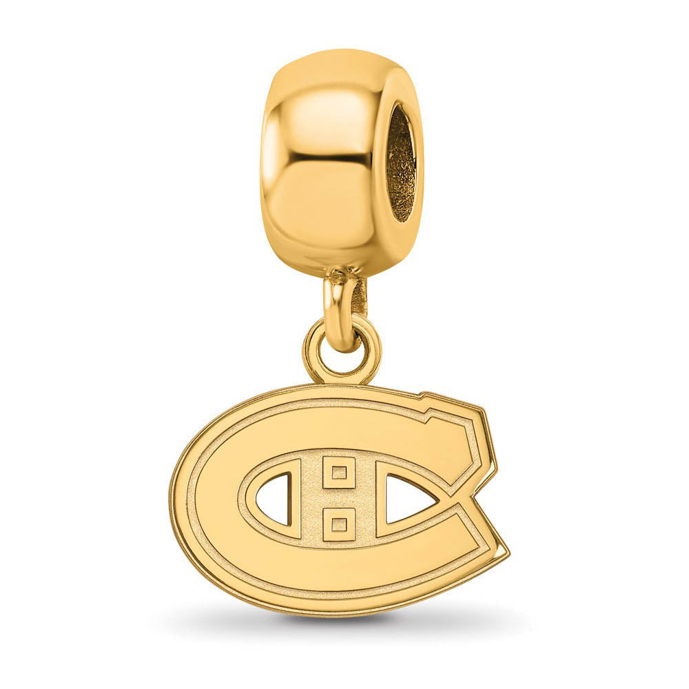 14KY Gold Plated Sterling Silver NHL Montreal Canadiens XS Dangle Bead, Item B19098 by The Black Bow Jewelry Co.