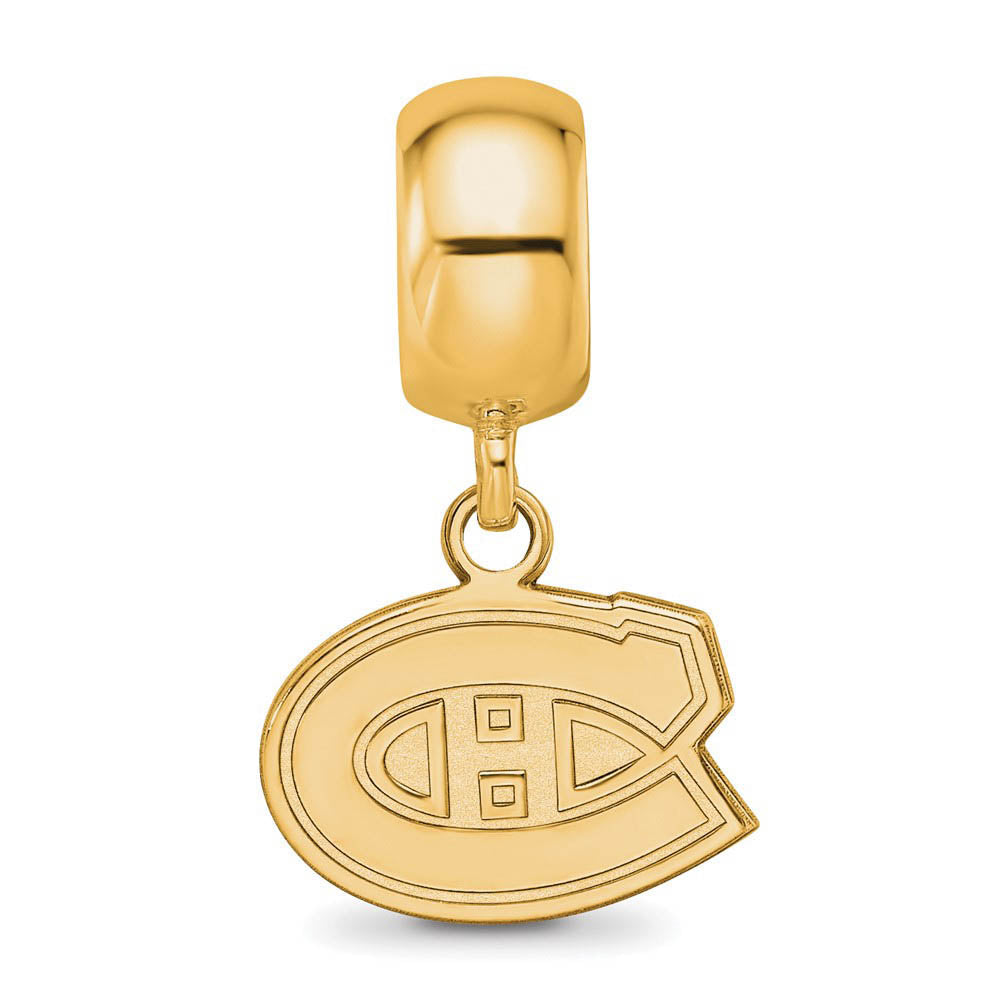 Alternate view of the 14KY Gold Plated Sterling Silver NHL Montreal Canadiens XS Dangle Bead by The Black Bow Jewelry Co.