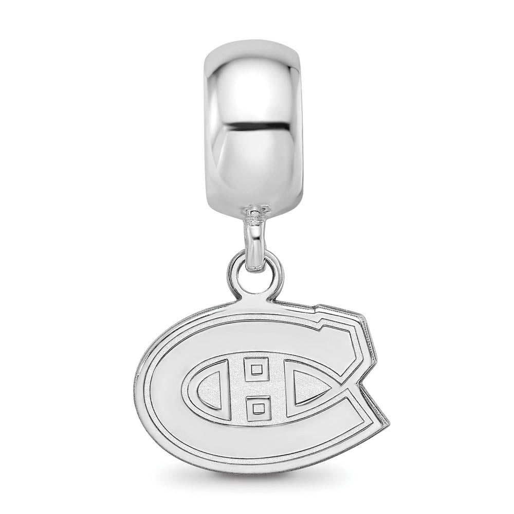 Alternate view of the Sterling Silver Rhodium Plated NHL Montreal Canadiens XS Dangle Bead by The Black Bow Jewelry Co.