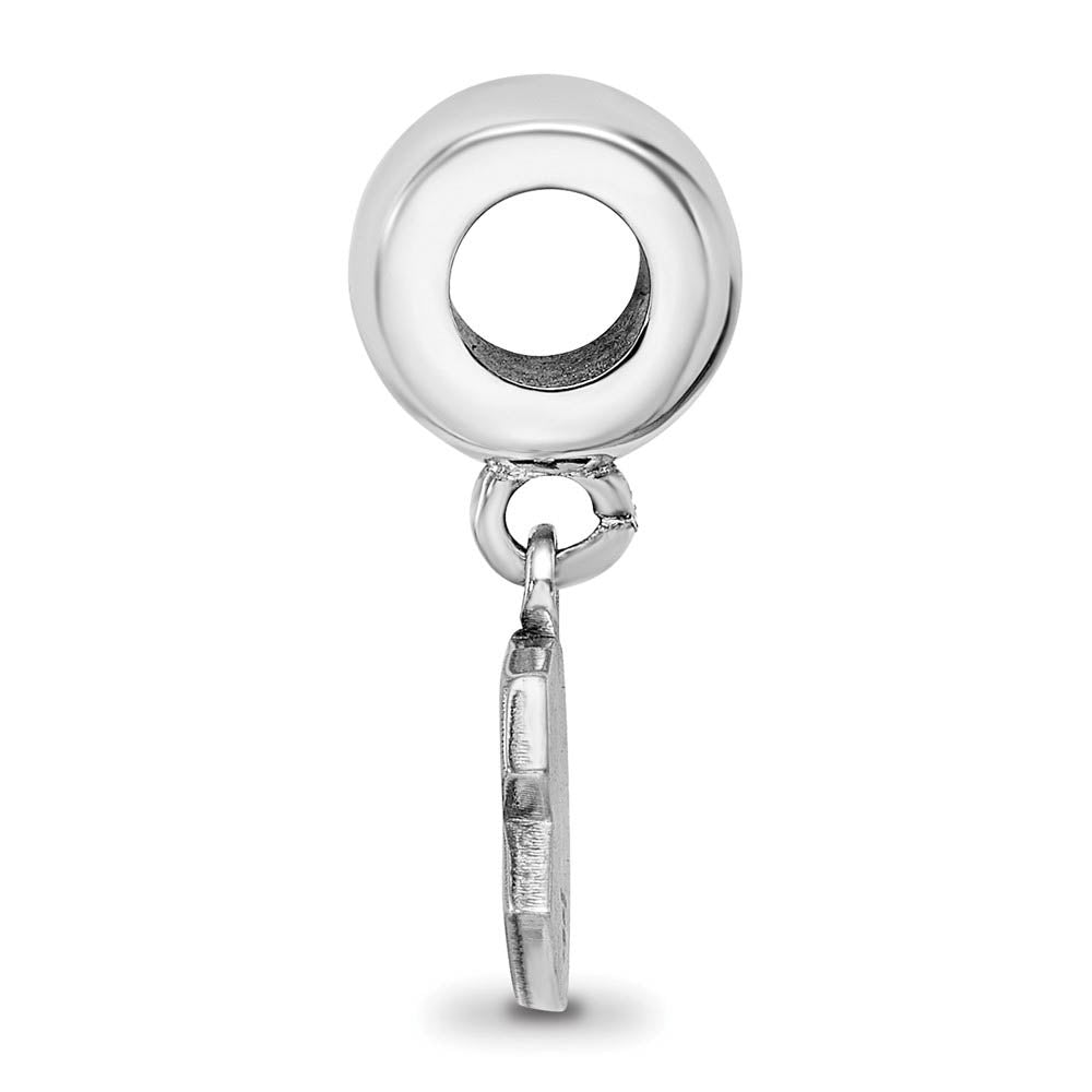 Alternate view of the Sterling Silver Rhodium Plated NHL Montreal Canadiens XS Dangle Bead by The Black Bow Jewelry Co.