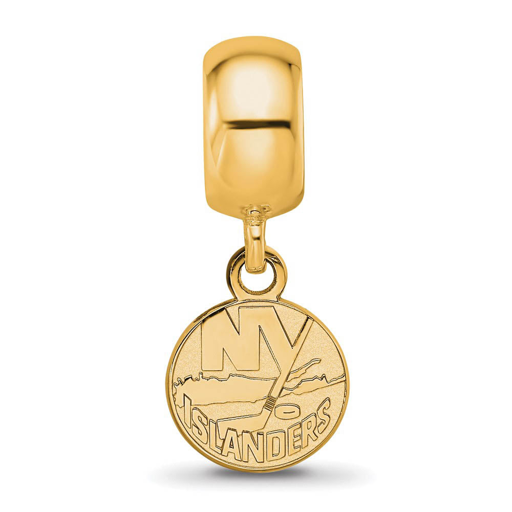 Alternate view of the 14K Yellow Gold Plated Sterling Silver NHL NY Islanders XS Dangle Bead by The Black Bow Jewelry Co.