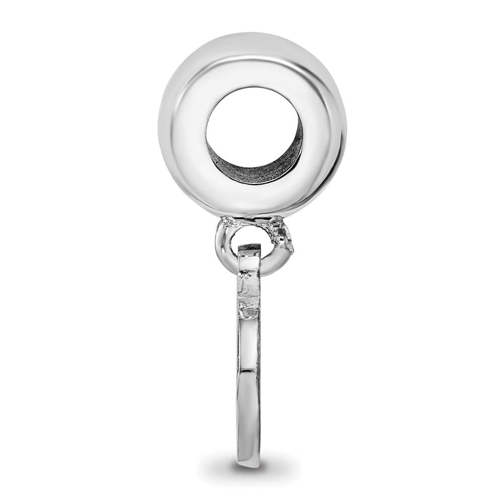 Alternate view of the Sterling Silver Rhodium Plated NHL NY Islanders XS Dangle Bead Charm by The Black Bow Jewelry Co.