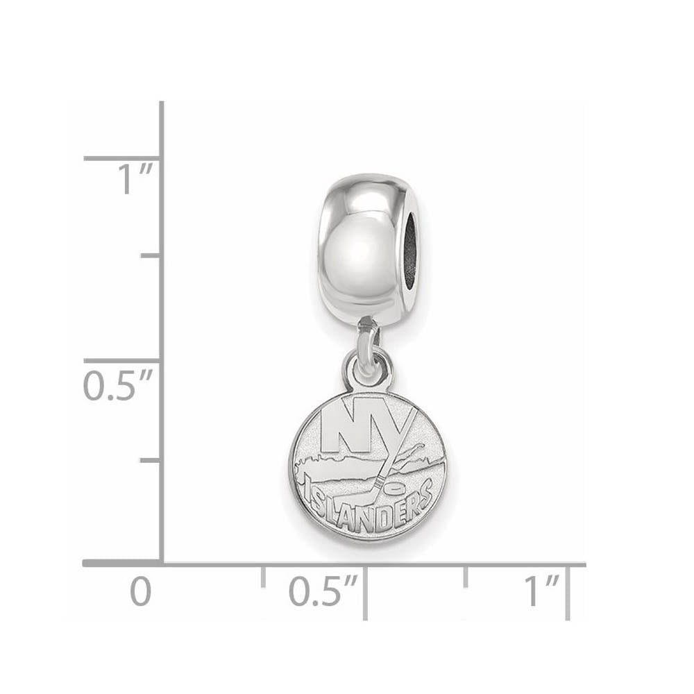 Alternate view of the Sterling Silver Rhodium Plated NHL NY Islanders XS Dangle Bead Charm by The Black Bow Jewelry Co.