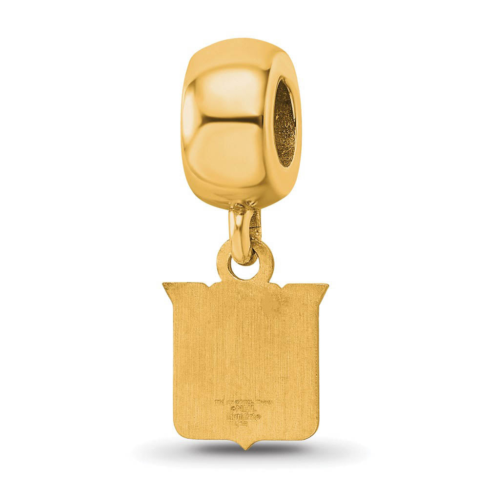 Alternate view of the 14K Yellow Gold Plated Sterling Silver NHL NY Rangers XS Dangle Bead by The Black Bow Jewelry Co.