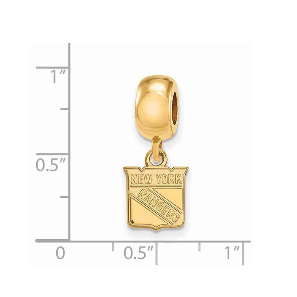 Alternate view of the 14K Yellow Gold Plated Sterling Silver NHL NY Rangers XS Dangle Bead by The Black Bow Jewelry Co.