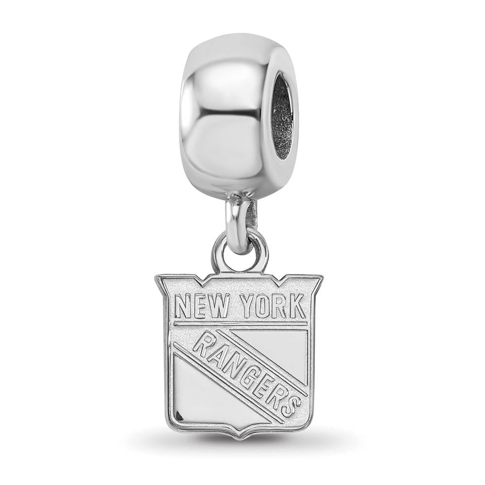 Sterling Silver Rhodium Plated NHL NY Rangers XS Dangle Bead Charm, Item B19105 by The Black Bow Jewelry Co.