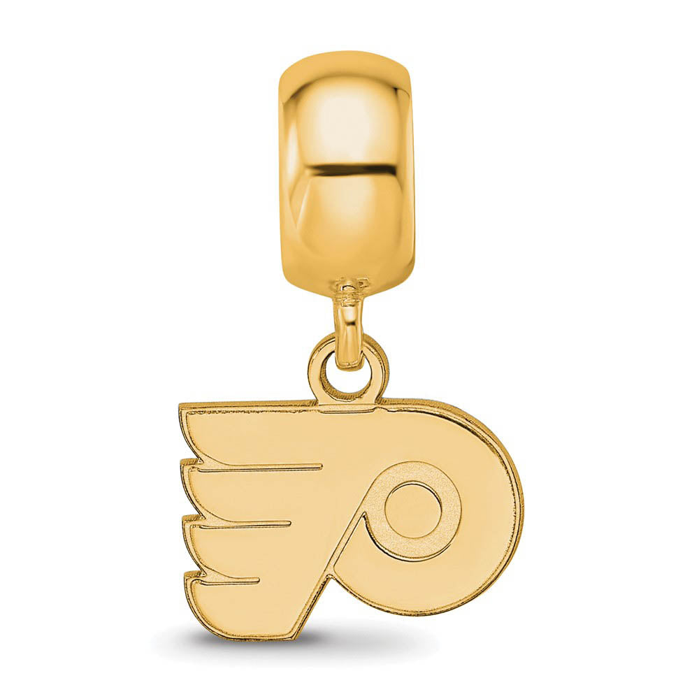 Alternate view of the SS 14K Yellow Gold Plated NHL Philadelphia Flyers XS Dangle Bead Charm by The Black Bow Jewelry Co.