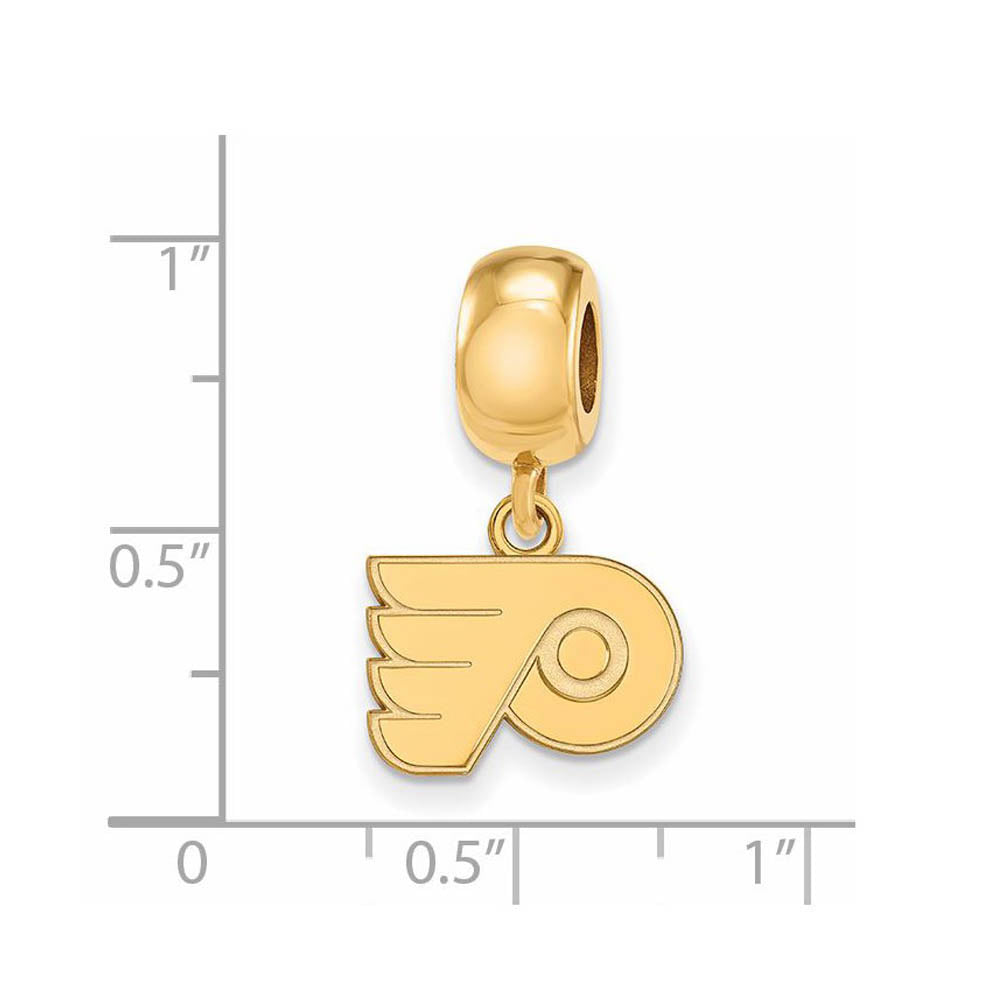 Alternate view of the SS 14K Yellow Gold Plated NHL Philadelphia Flyers XS Dangle Bead Charm by The Black Bow Jewelry Co.