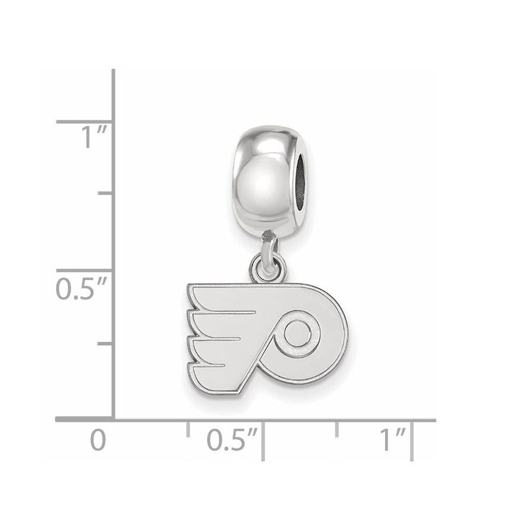 Alternate view of the Sterling Silver Rhodium Plated NHL Philadelphia Flyers XS Dangle Bead by The Black Bow Jewelry Co.