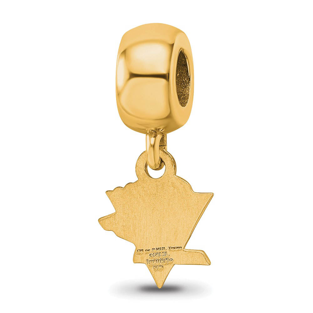 Alternate view of the SS 14K Yellow Gold Plated NHL Pittsburgh Penguins XS Dangle Bead Charm by The Black Bow Jewelry Co.