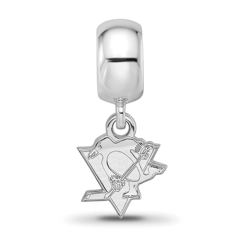 Alternate view of the Sterling Silver Rhodium Plated NHL Pittsburgh Penguins XS Dangle Bead by The Black Bow Jewelry Co.
