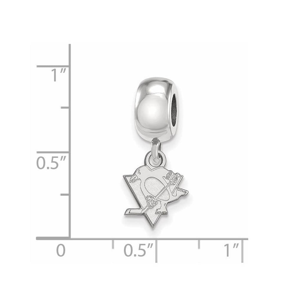 Alternate view of the Sterling Silver Rhodium Plated NHL Pittsburgh Penguins XS Dangle Bead by The Black Bow Jewelry Co.