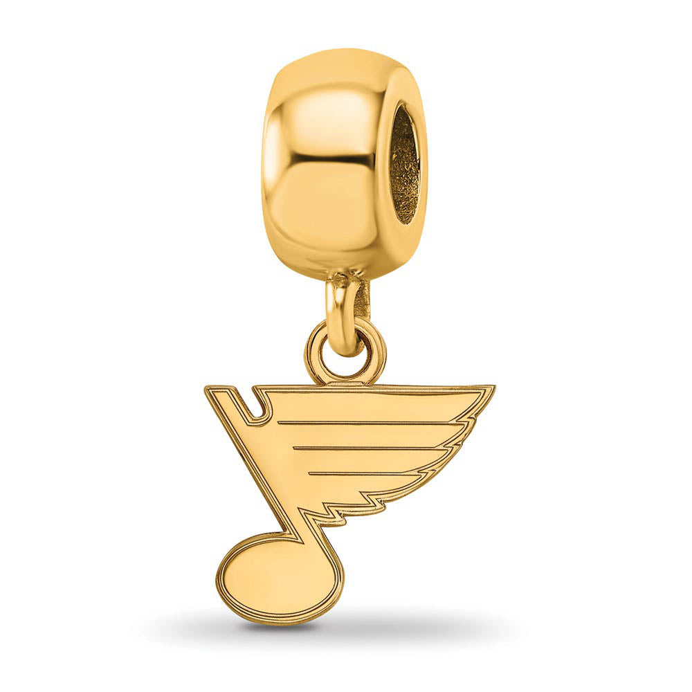 S.S. 14K Yellow Gold Plated NHL St. Louis Blues XS Dangle Bead Charm, Item B19114 by The Black Bow Jewelry Co.